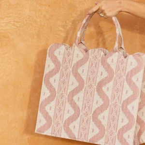Fashion Tote Bag (Pink Ikat) Women Mrs. Alice Tote Bags