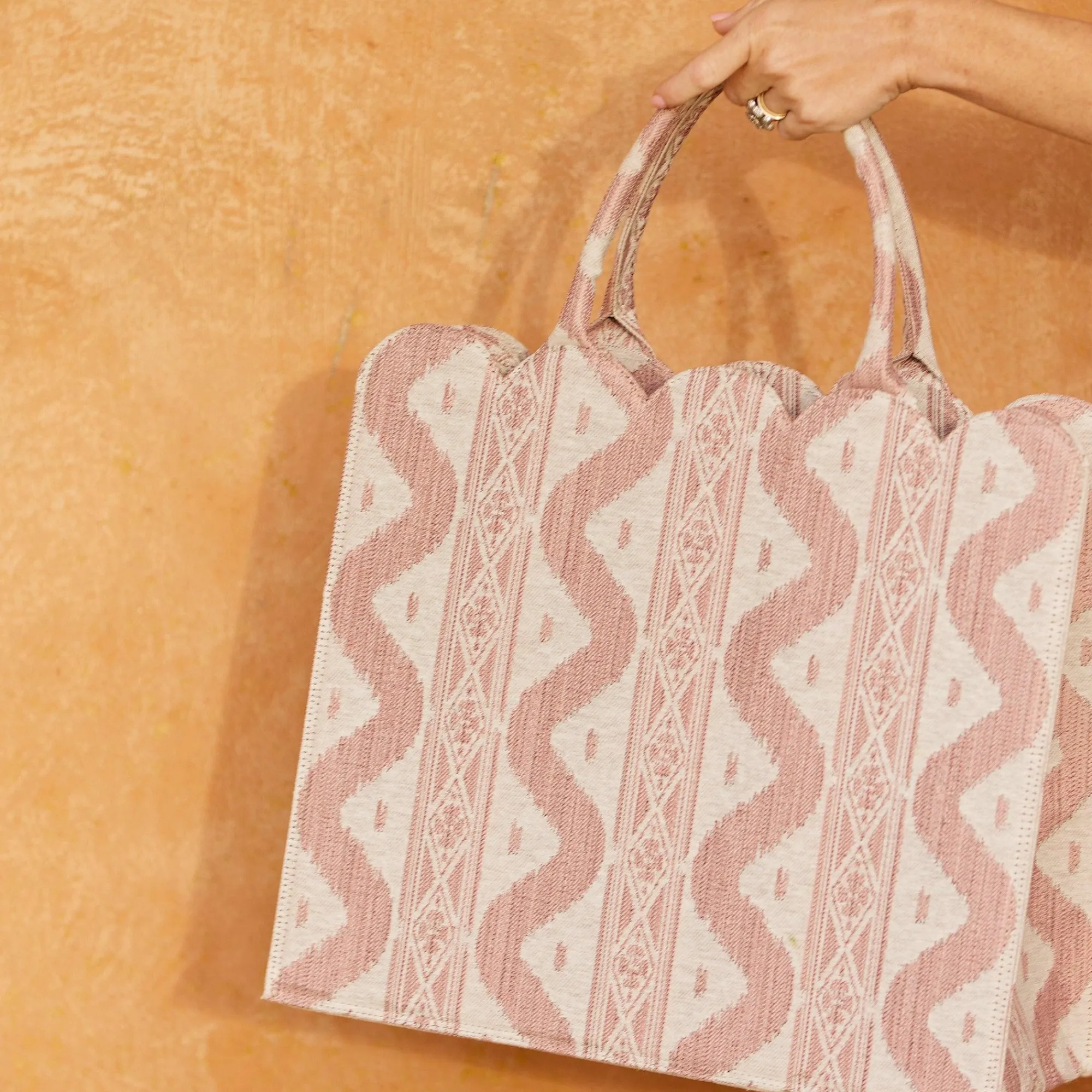 mrs_alice_tote_bag_pink_i_8.webp Fashion Tote Bag (Pink Ikat) Women Mrs. Alice Tote Bags