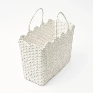 Flash Sale White Rattan Tote Bag (White Bow) Rattan Tableware