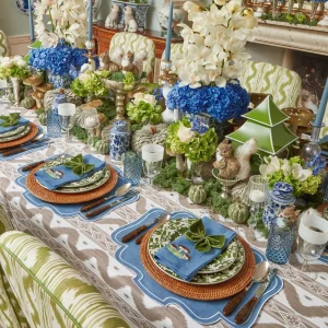 New Mushroom Blue Linen Napkins (Set Of 4) Napkins