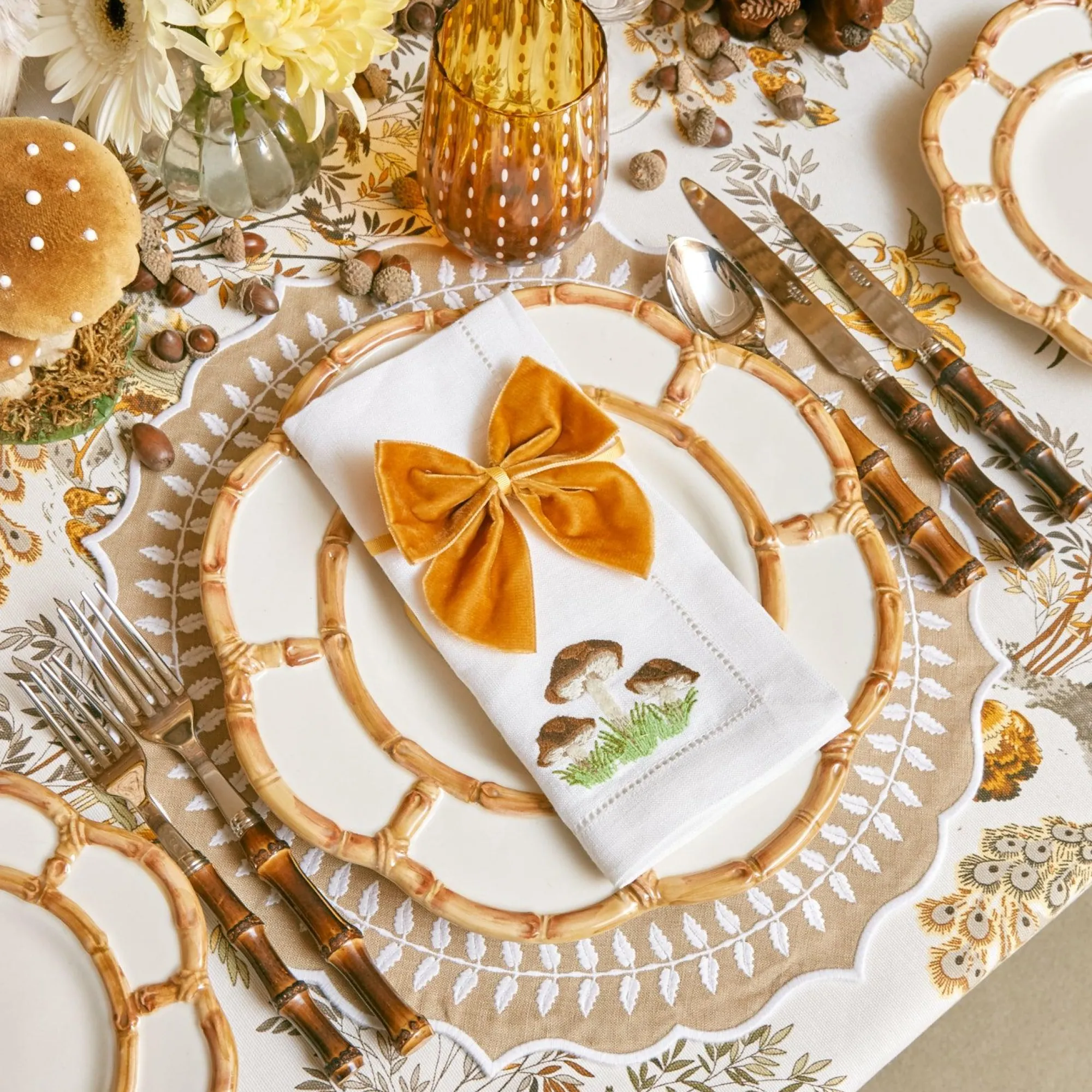 mushroom_white_linen_napk_11.webp Best Mushroom White Linen Napkins (Set Of 4) Napkins