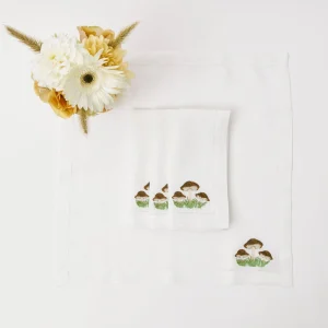 Best Mushroom White Linen Napkins (Set Of 4) Napkins
