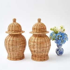 Cheap Natural Rattan Ginger Jar Rattan Tableware