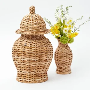 Cheap Natural Rattan Ginger Jar Rattan Tableware