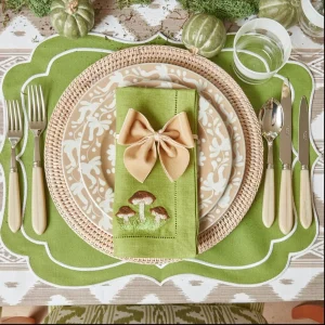 Hot Oat Velvet Napkin Bows (Set Of 4) Napkin Rings, Bows & Wreaths