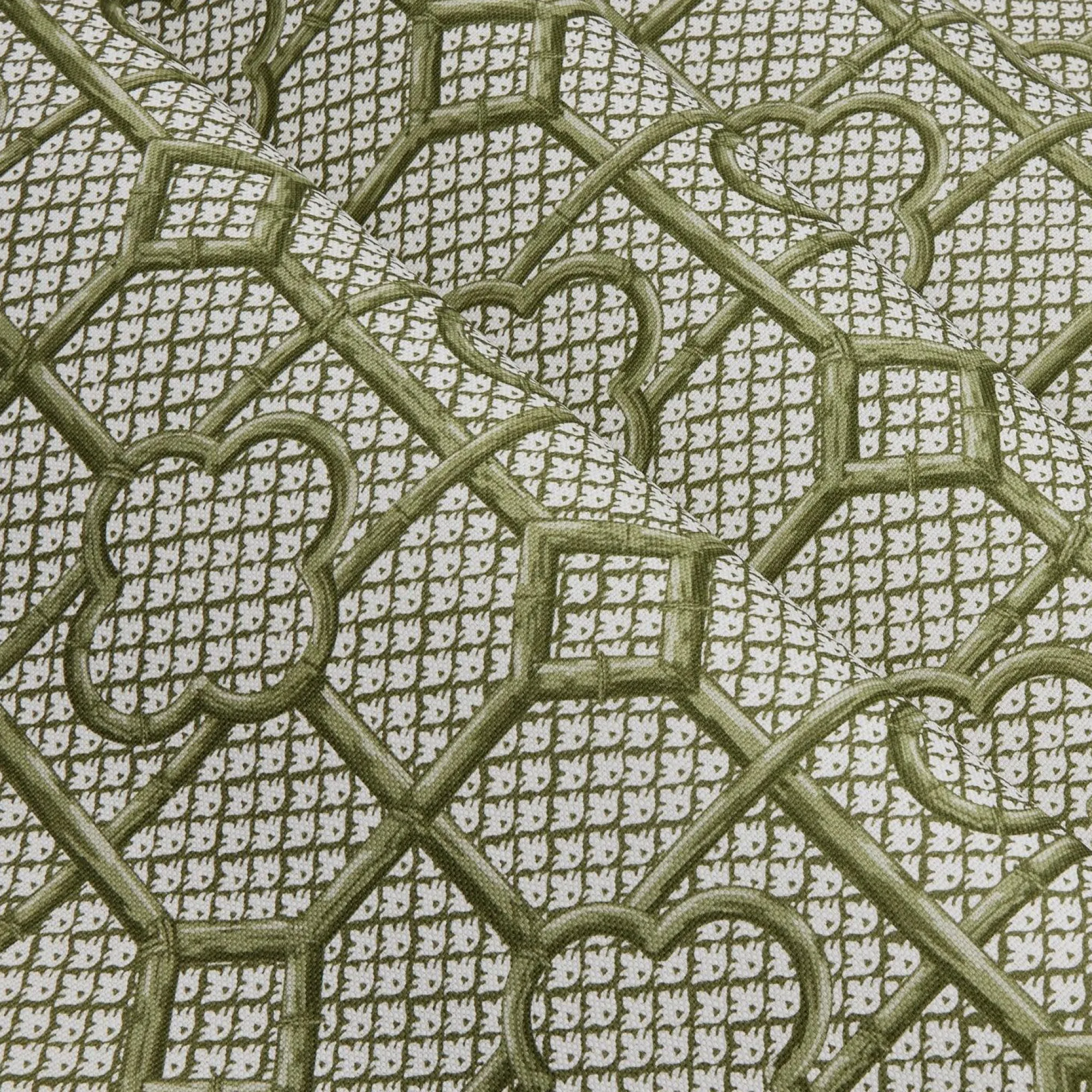 olive_green_bamboo_trelli_0.webp Discount Olive Green Bamboo Trellis Fabric Serena Fresson Fabrics