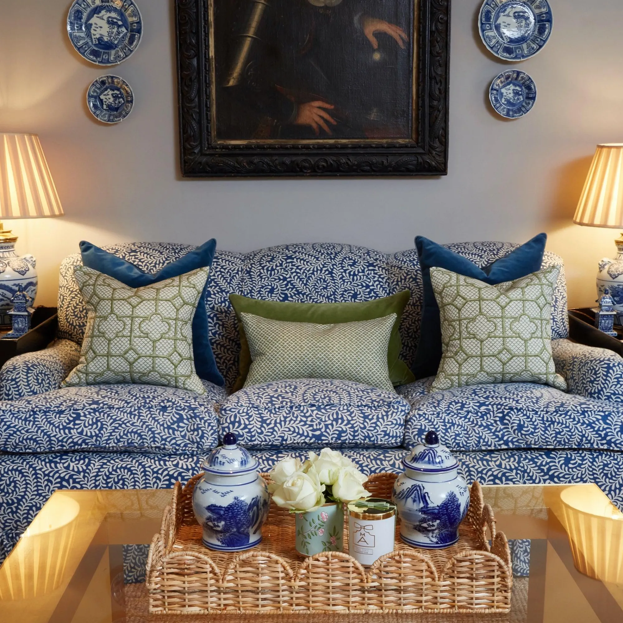 olive_green_bamboo_trelli_4.webp Discount Olive Green Bamboo Trellis Fabric Serena Fresson Fabrics