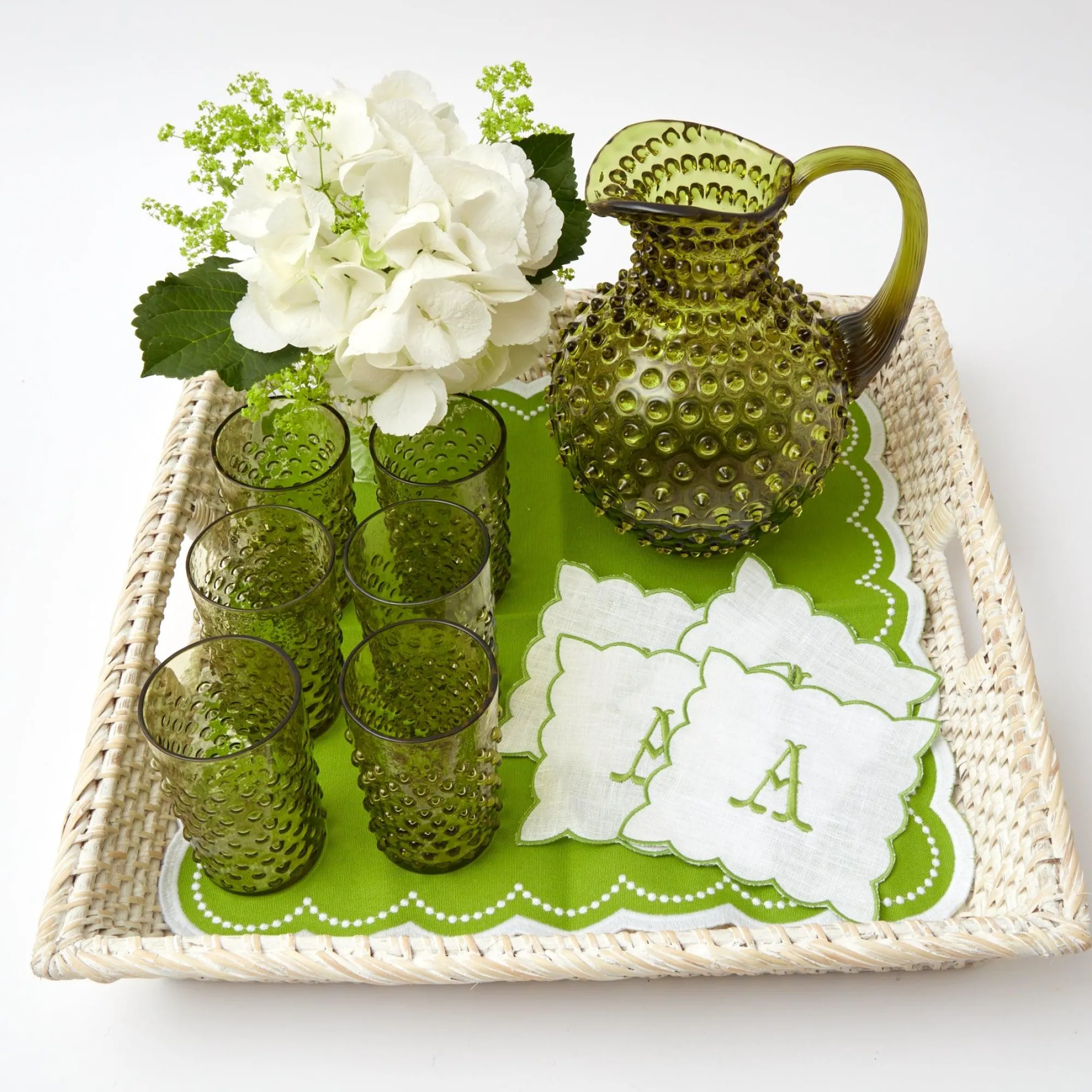 olive_green_hobnail_jug___6-2.webp Cheap Olive Green Hobnail Jug & Glasses (Set Of 6) Glasses
