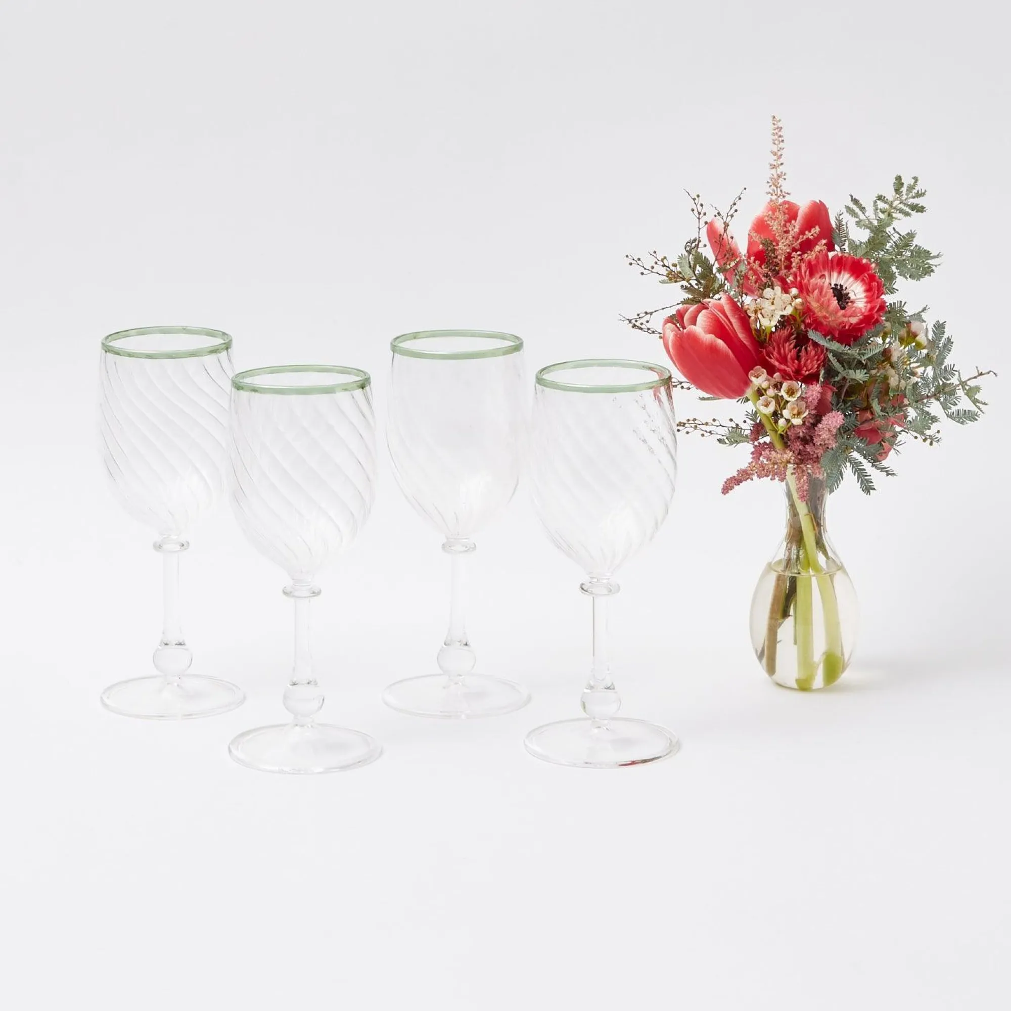 olive_rim_swirl_wine_glas_0.webp Cheap Olive Rim Swirl Wine Glasses (Set Of 4) Glasses