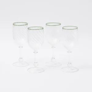 Cheap Olive Rim Swirl Wine Glasses (Set Of 4) Glasses