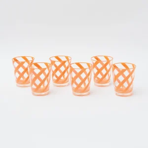 Online Orange Swirl Outdoor Glasses (Set Of 6) Glasses