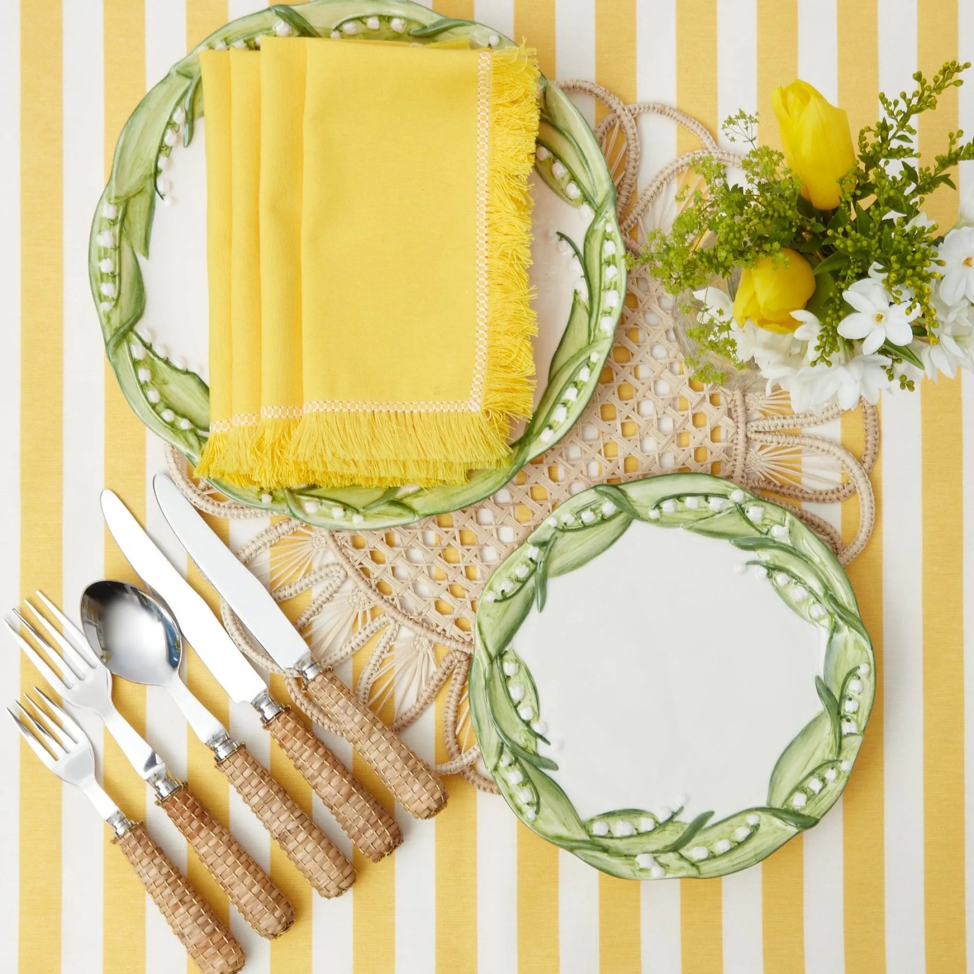 passalacqua_yellow_stripe_6.webp New Passalacqua Yellow Stripe Tablecloth Tablecloths