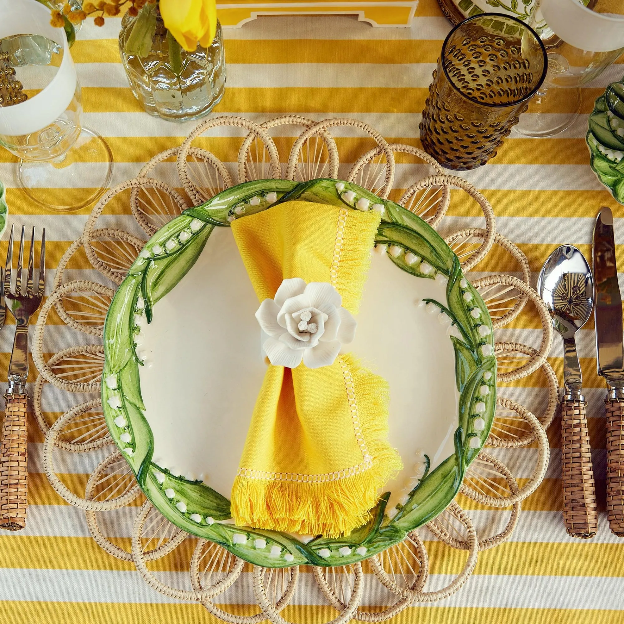 passalacqua_yellow_stripe_9.webp New Passalacqua Yellow Stripe Tablecloth Tablecloths