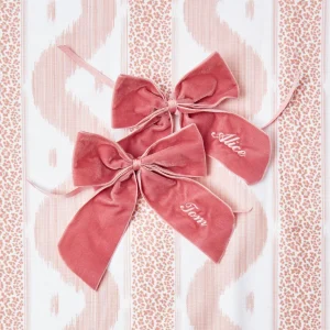 Sale Personalised Dusty Pink Napkin Bow Napkin Rings, Bows & Wreaths