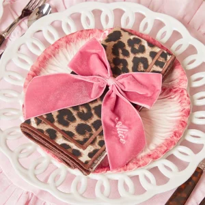 Sale Personalised Dusty Pink Napkin Bow Napkin Rings, Bows & Wreaths