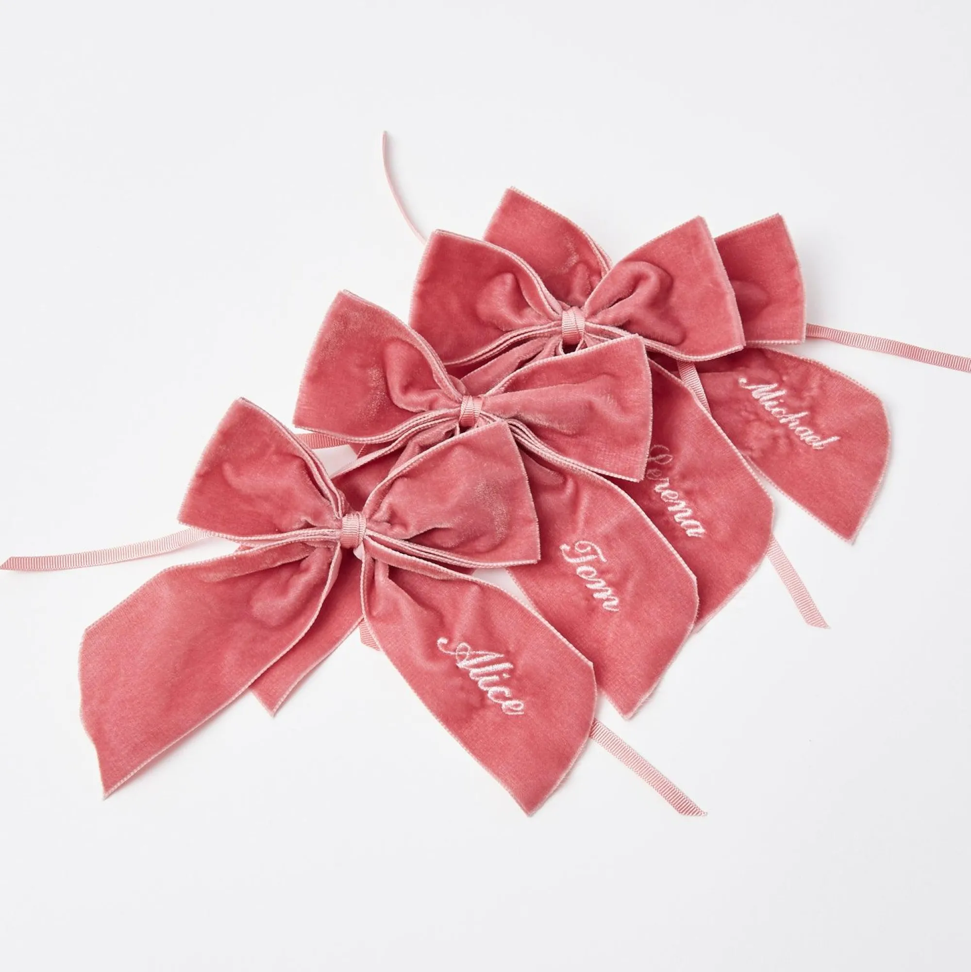 personalised_dusty_pink_n_4.webp Sale Personalised Dusty Pink Napkin Bow Napkin Rings, Bows & Wreaths