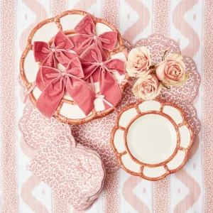 Sale Personalised Dusty Pink Napkin Bow Napkin Rings, Bows & Wreaths