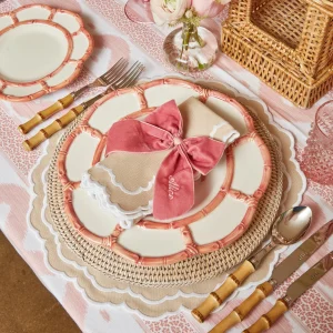 Sale Personalised Dusty Pink Napkin Bow Napkin Rings, Bows & Wreaths