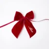 Online Personalised Red Velvet Napkin Bow Napkin Rings, Bows & Wreaths