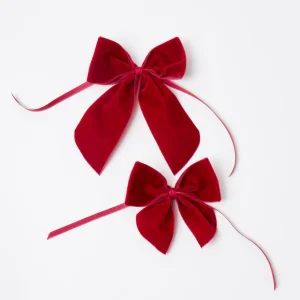 Online Personalised Red Velvet Napkin Bow Napkin Rings, Bows & Wreaths