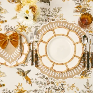 Best Sale Petal Bamboo Ceramic Dinner & Starter Plates (Set Of 8) Dinner Plates