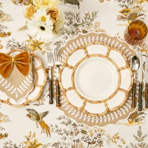 Hot Petal Bamboo Ceramic Dinner Plate (Set Of 4) Crockery Sets