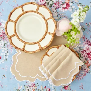 Discount Petal Bamboo Ceramic Dinner & Starter Plates (Set Of 8) Bamboo Crockery