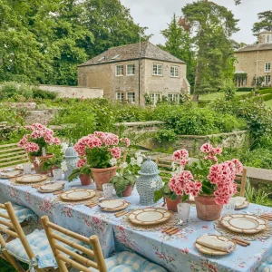 Clearance Petal Bamboo Ceramic Dinner Plate (Set Of 4) Bamboo Crockery