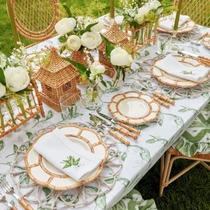 Best Sale Petal Bamboo Ceramic Dinner & Starter Plates (Set Of 8) Dinner Plates