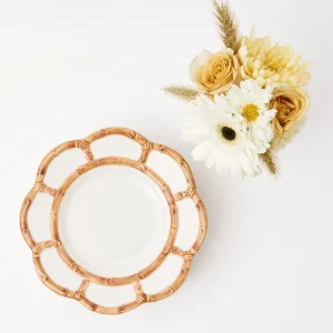 Best Petal Bamboo Ceramic Starter Plate Bamboo Crockery