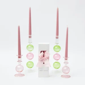 New Pink & Green Camille Candle Set (Pink Candles) Candlescapes