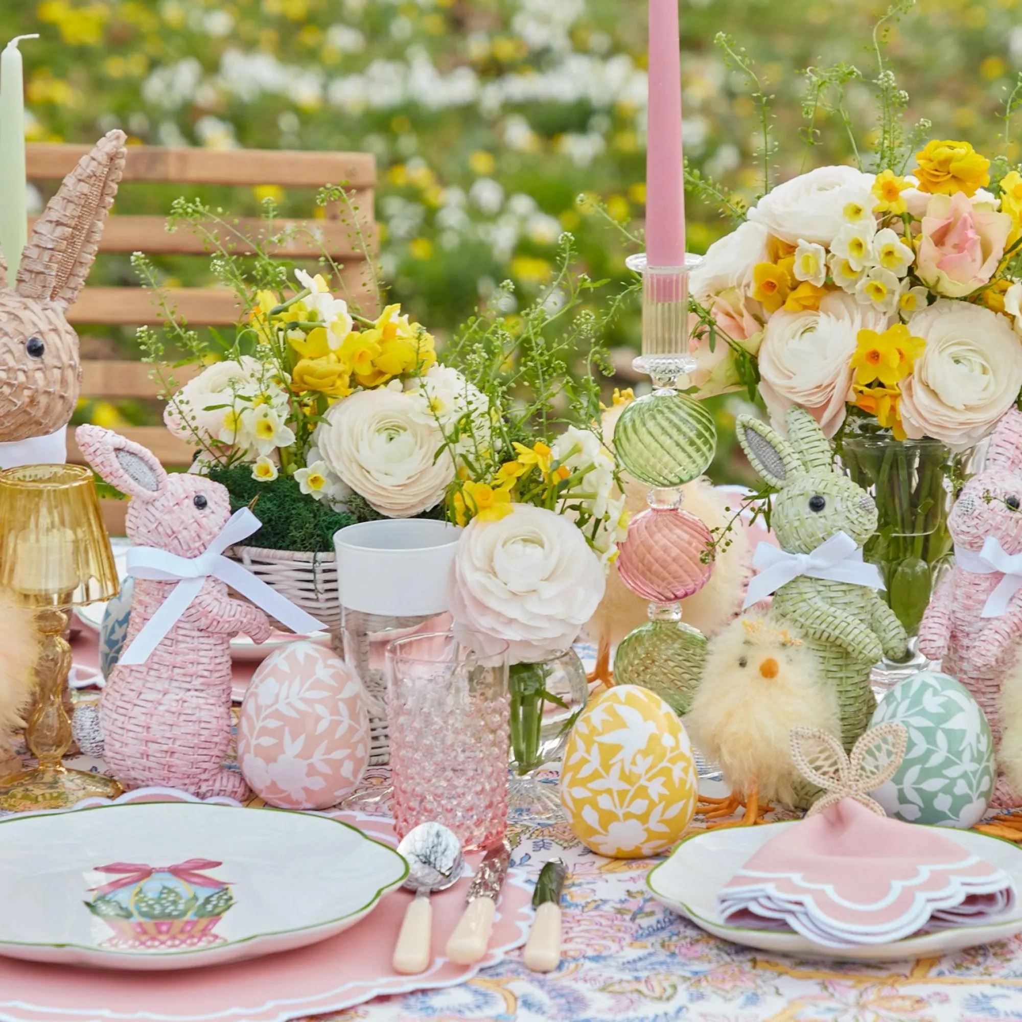 pink__green_camille_candl_3.webp Clearance Pink & Green Camille Candle Holder (Pair) Candle Holders