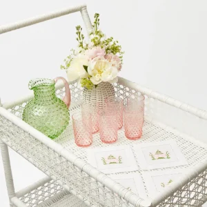 Best Pink & Green Pagoda Cocktail Napkins (Set Of 4) Napkins