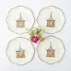 Flash Sale Pink & Green Pagoda Dinner Plate (Set Of 4) Crockery Sets