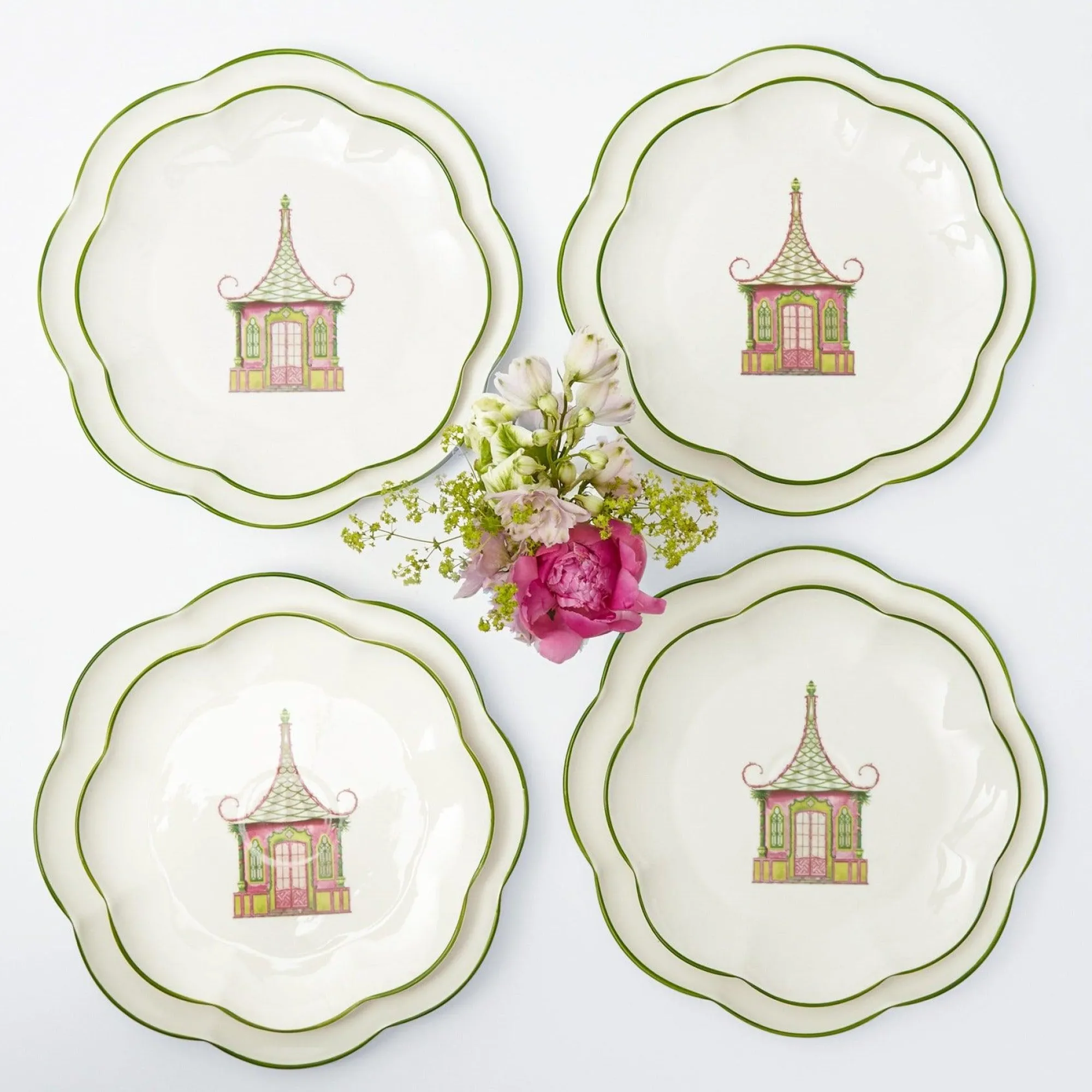 pink__green_pagoda_dinner_0-3.webp Cheap Pink & Green Pagoda Dinner & Starter Plates (Set Of 8) Dinner Plates