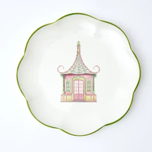 Best Pink & Green Pagoda Dinner Plate Dinner Plates
