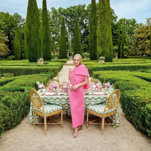 Cheap Pink & Green Pagoda Dinner & Starter Plates (Set Of 8) Dinner Plates