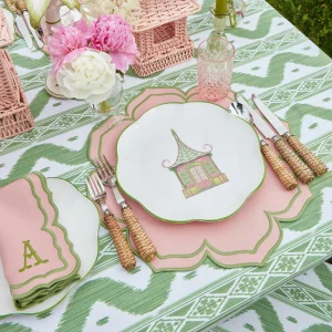 Best Pink & Green Pagoda Dinner Plate Dinner Plates