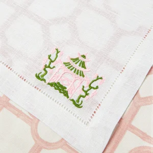 New Pink & Green Pagoda Napkins (Set Of 4) Napkins