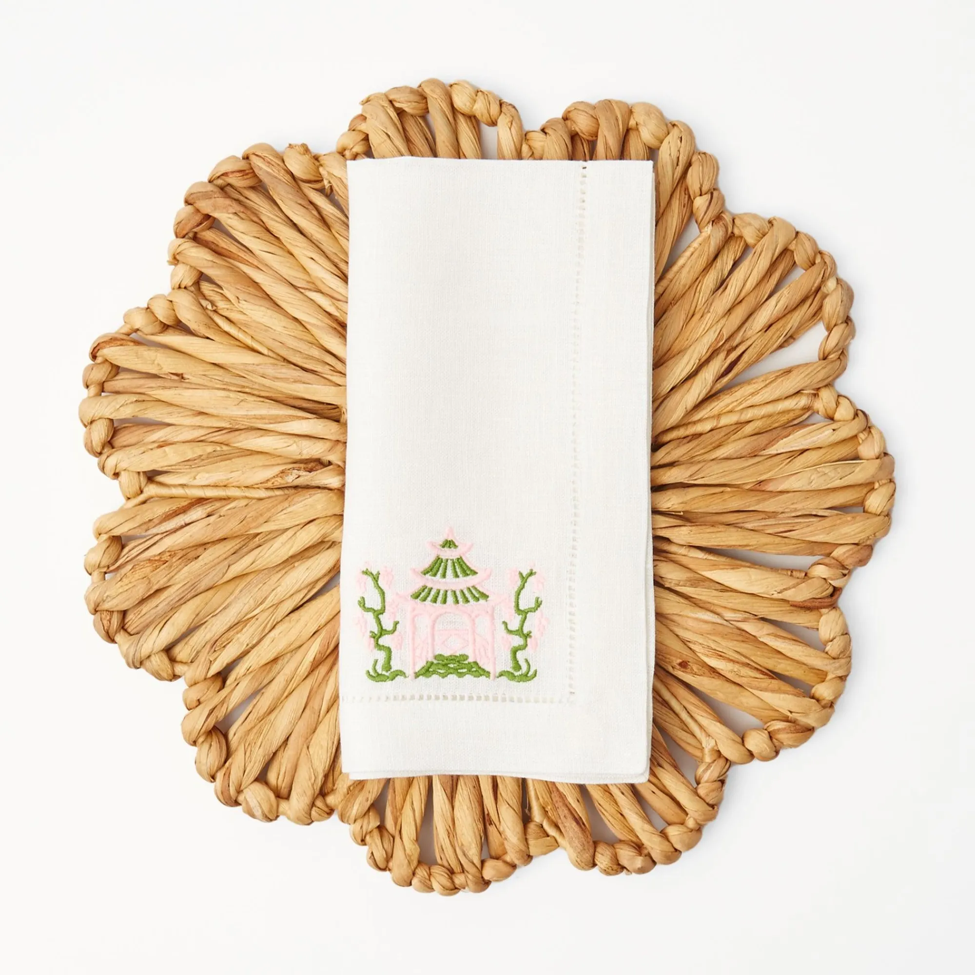 pink__green_pagoda_napkin_7.webp New Pink & Green Pagoda Napkins (Set Of 4) Napkins