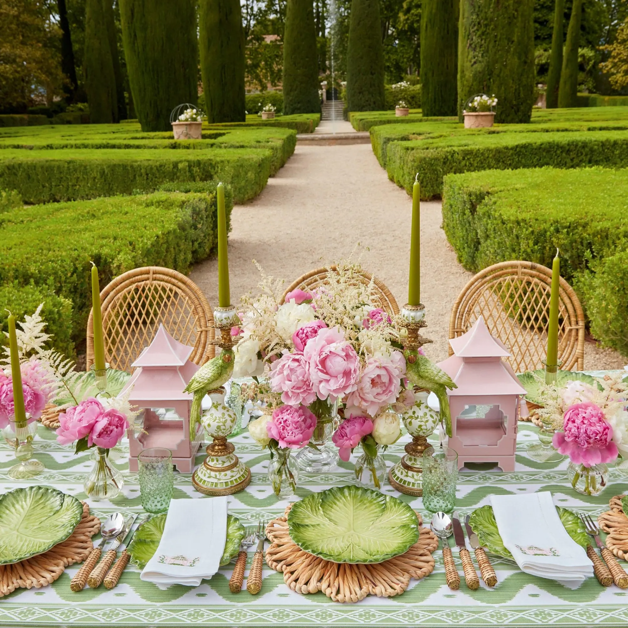 pink__green_pagoda_napkin_8.webp New Pink & Green Pagoda Napkins (Set Of 4) Napkins