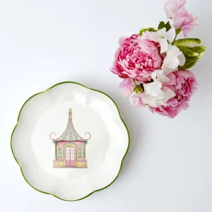 Store Pink & Green Pagoda Starter Plate (Set Of 4) Starter Plates