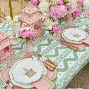 Shop Pink & Green Pagoda Starter Plate (Set Of 4) Crockery Sets