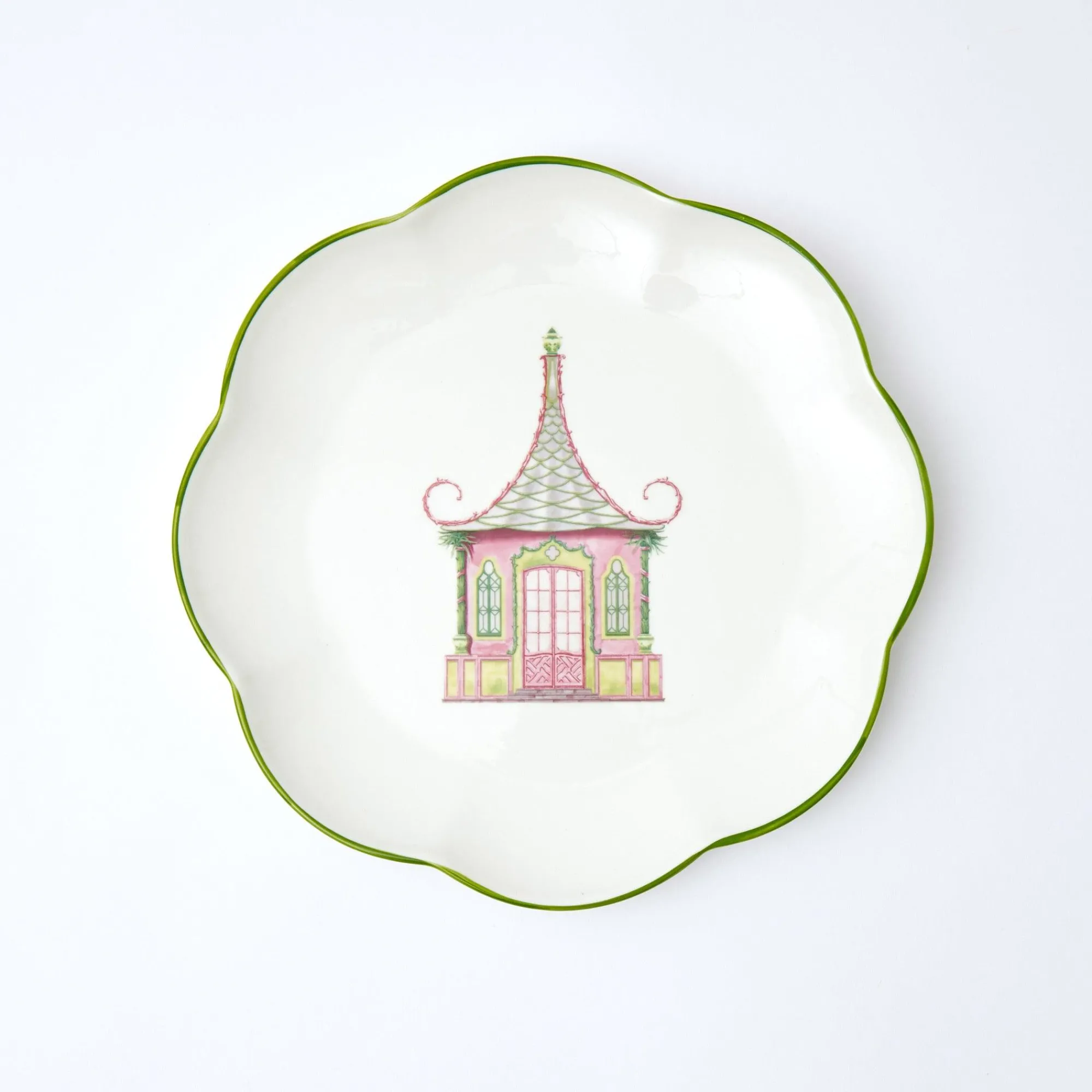 pink__green_pagoda_starte_7.webp Shop Pink & Green Pagoda Starter Plate (Set Of 4) Crockery Sets