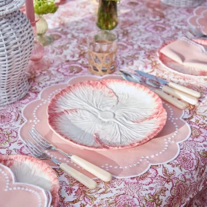 Best Sale Pink Capri Lettuce Dinner Plate (Set Of 4) Crockery Sets