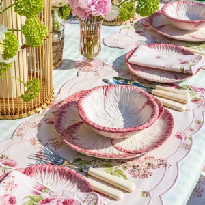 Best Sale Pink Capri Lettuce Dinner Plate (Set Of 4) Crockery Sets