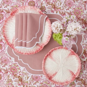 Shop Pink Capri Lettuce Starter Plate (Set Of 4) Lettuce Crockery