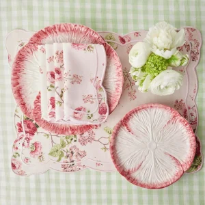 Shop Pink Capri Lettuce Starter Plate (Set Of 4) Lettuce Crockery
