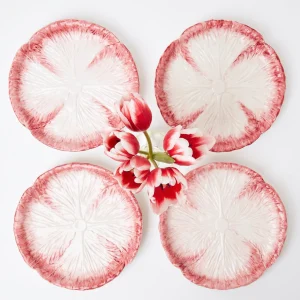 Shop Pink Capri Lettuce Starter Plate (Set Of 4) Lettuce Crockery