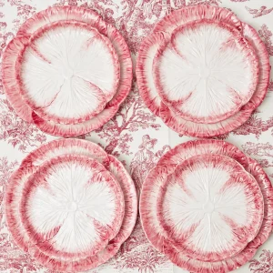 Fashion Pink Capri Lettuce Starter Plate (Set Of 4) Starter Plates